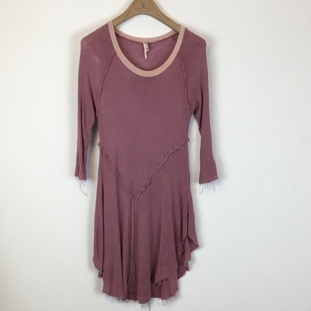 Free People Mauve Pink Asymmetric Tunic Dress